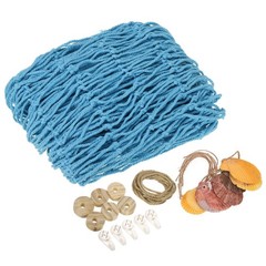 Decorative Fishing Net 40″x80″ Fish Net Party Decorative with Shell White Blue