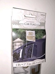 Just Married Car Flag Car Window Flag Wedding Decoration 17.5″ NEW