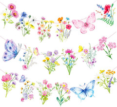 Wildflower Party Banners 2PCS Wildflower Birthday Party Supplies Spring Floral P
