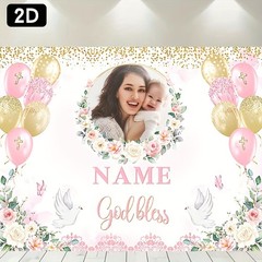 1pc 2D Personalized Party Banner Theme Custom Name Photo Backdrop Decor❀