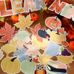Fall Classroom Bulletin Board Decorations Autumn Animals Tree Leaves Cutouts