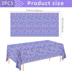 3PCS Demon Hunters Birthday Tablecloth Decorations, Purple Demon Energy Pattern