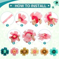 12 Pcs Large Colorful Tissue Flowers Decorations Giant Fiesta Craft Crepe Flo…