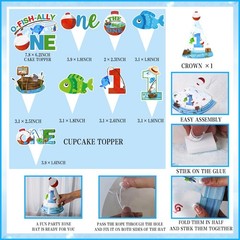 Ofishally Birthday Decorations,161pcs Gone Fishing 1st Birth day Party Banner…