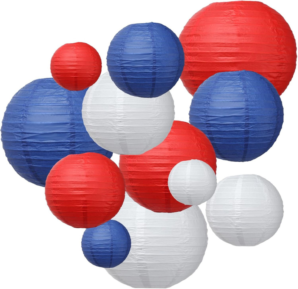 colorful paper lanterns (Red-Blue-White)