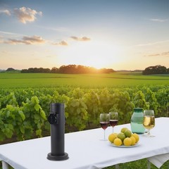 2 Way Stainless Steel Garden Socket Column For Outdoor Use Anthracite Round