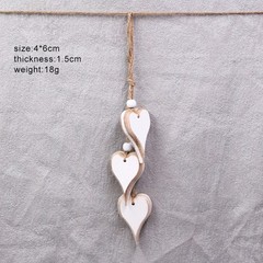 Wood Heart Ornament Set 4 Pieces Natural Wood for Rustic Interior Decor