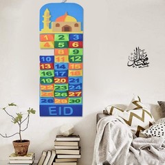 Eid Mubarak Advent Calendar 30days Hanging Felt Countdown ramadan decorations ET
