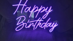  Happy Birthday Multicoloured Led Neon Sign for Sale *See Description*