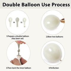 Black White Gold Balloon Arch Kit,Double Stuffed Pearl Sand White Balloon Garlan