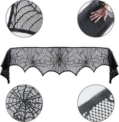 Bufanda de telaraña para chimenea de Halloween, bufanda de telaraña de encaje