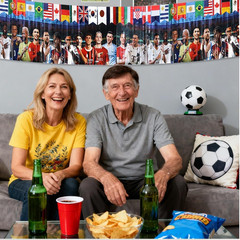 2026 World Cup Tinsel Curtain Banner 106×12In Flag Fringe Streamer Cheer Props I