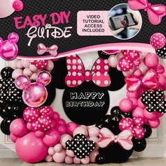 ALL-IN-1 Minnie Balloon Arch Kit with BONUS Bow & Mouse Head – Mini Mouse Bal…