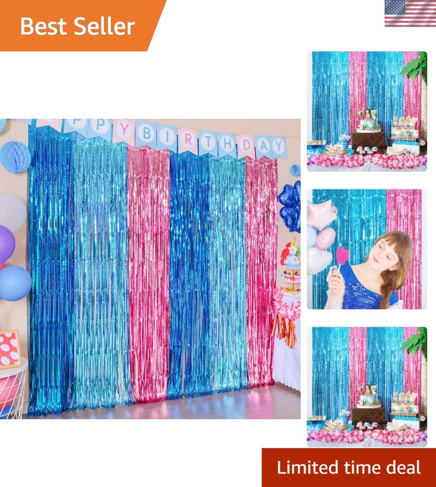 Lightweight Cartoon-Themed Fringe Curtains, 2 Pack – Ideal for Kids’ Birthdays