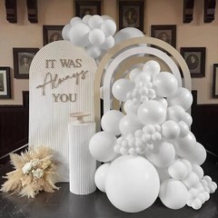 FOTIOMRG 110pcs White Balloon Garland Arch Kit, 18 12 10 5 inch White Latex B…