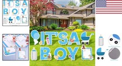Versatile ‘IT’S A BOY’ Yard Signs Set for Gender Reveal and Baby Shower Parties