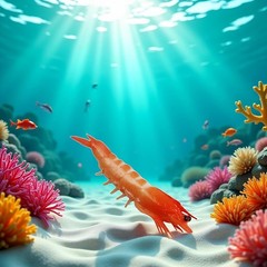 2Pcs Red Fake Shrimp Model Artificial Shrimps Figures Realistic Seafoods Deco…