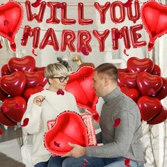 Will You Marry Me Decorations – 542 Pcs Red Balloons Decoration Letter Heart …