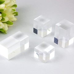 Clear Polished Acrylic Cube Cylinder Round Photo Props, Transparent Solid Acr…