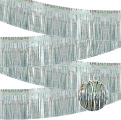 4 Pack Each 10 Feet Glitter Silver Parade Float Decorations for Trailer Car,