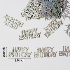 100 PCS Happy Birthday Confetti Silver Table Scatters Disco Music Supplies