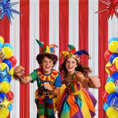 Carnival Circus Theme Party Decorations, Photo Door Banner Ticket Booth Polyeste