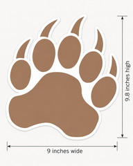 Bear Paw Sidewalk Decals 9″ Floor Stickers Party Tracks Set of 5 Outdoor Vinyl