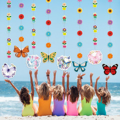 Butterfly Flower Decorations – 8 Pack Spring Flower Butterfly Hanging Party Deco