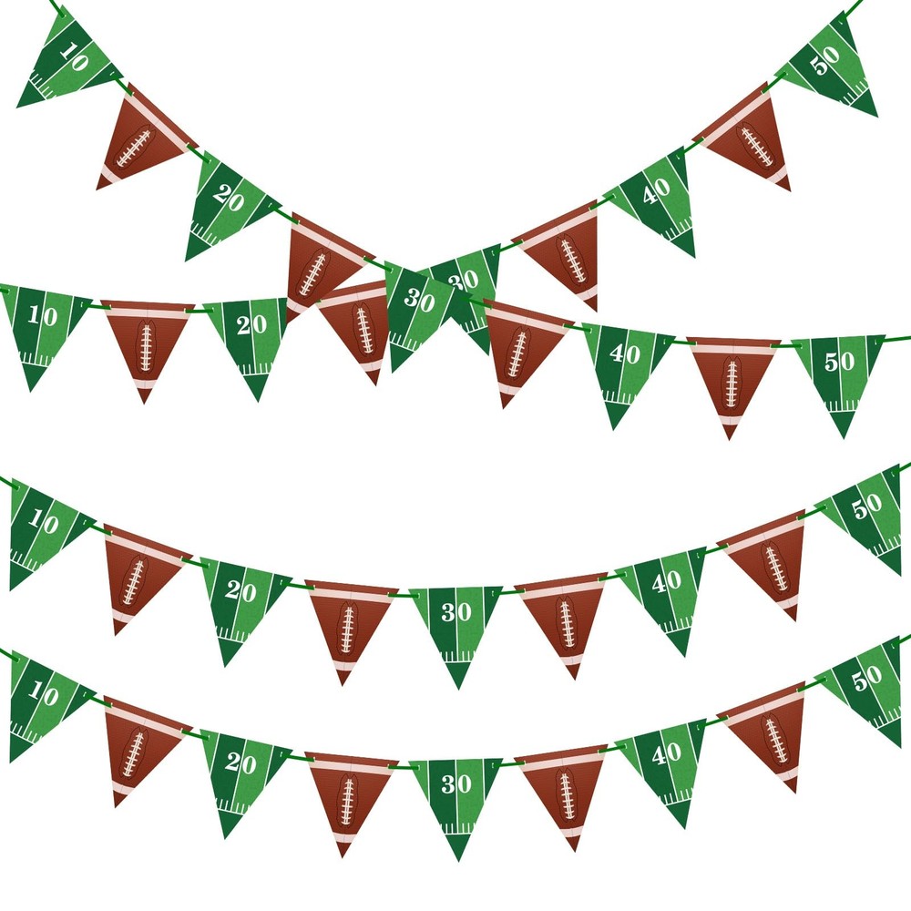 4 Pcs Football Party Decorations Football Banner Rugby Hanging Decorations Sp…