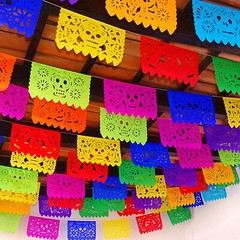 Dia de Los Muertos Papel Picado 5 Pack Day of the Dead Tissue Paper Banners