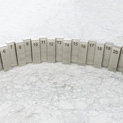 12795 Vertical Table Tent Number Signs, 1-25 Set, Double-Sided Stainless Stee…