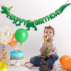 Stunning Watercolor Dinosaur Party Banner – 180″x15″ for Kids’ Celebration