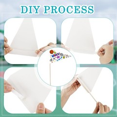 48 Sets Sports Flag Crafts Mini Pennant Flags Coloring Pennant Back to DIY Fl…
