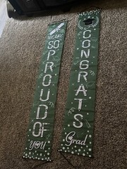Graduation Decorations (Garage Door Magnets, Door Banners, and Two Bowls)
