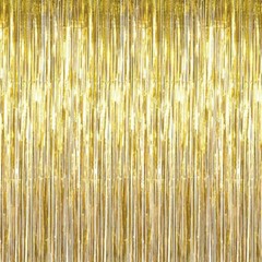2M Long Metallic Foil Fringe Curtain Trim Tassel Shimmer Door Wedding Party UK