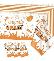Graduation Tablecloths,3 Pack Large Size Plastic 54″X108″ Congrats Grad Graduate
