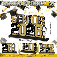 Senior 2026 Graduation Table Decorations Metal Senior Class