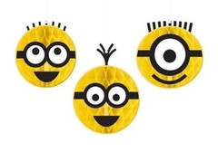 Minions Party Decorations 3pk Honeycomb – Despicable Me Minions Party Supplies