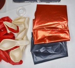 Red & Black Party Decorations Lot Party Decor Supplies Balloons Paper Pom