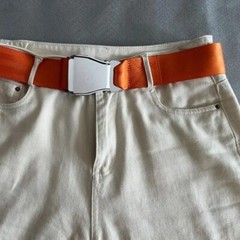 Fashion ORANGE Belt With LOGO In Buckle Adjustive Lengh Max 115cm