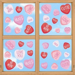 Horaldaily 108 PCS Valentine’s Day Window Cling Sticker, 11.5 x 8.3, Pink