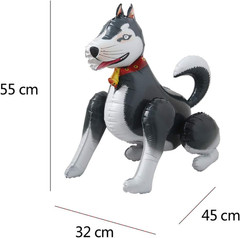 Self Stand Cartoon Giant Husky Dog Animal Foil Balloon Happy Birthday Decoration