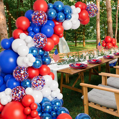 Red White Blue Balloon Garland Arch Kit for 4Th of July Independence Day Veteran