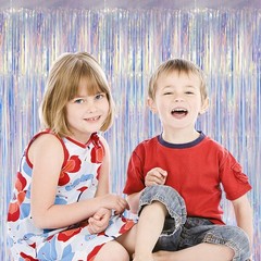 2 Pack Iridescent Foil Fringe Curtain Holographic Tinsel Party Decor