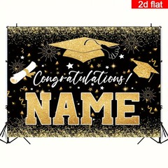 2D Flat Banner 1pc Customizable Name Class 2026 Congrats Grad Party Banner ☋