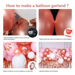 Decoraciones De Cumpleaños Cortinas Globos Rose Gold y Rosa Para Mujer En Oferta