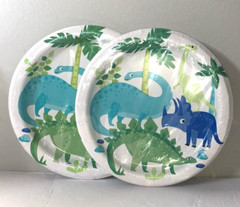 Party Pack 86 Piece Dinosaur Theme Plates Napkins Table Cover Banner & more NEW