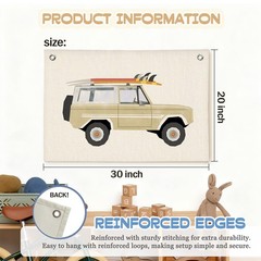 Surf Decor Banner,Beach Surf Coastal Vintage Decor,Trendy Surf Car Wall Decor…
