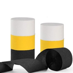 12 Rolls Black Crepe Paper Streamers 82 Feet Per Volume Party Decoration