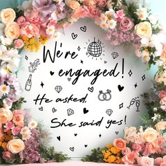 Engagement Party Decal We are Engaged Sign Decals He Asked She Said Yes Ballo…